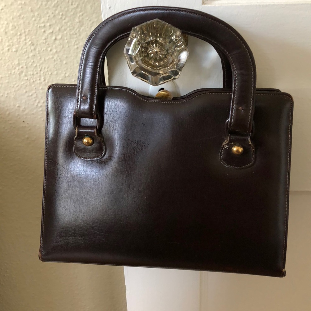 Brown vinyl vintage handbag
